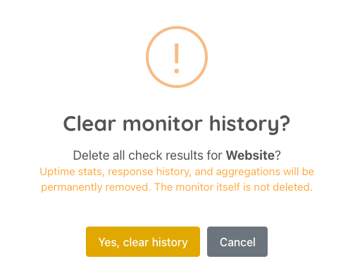 Clear history dialog screenshot