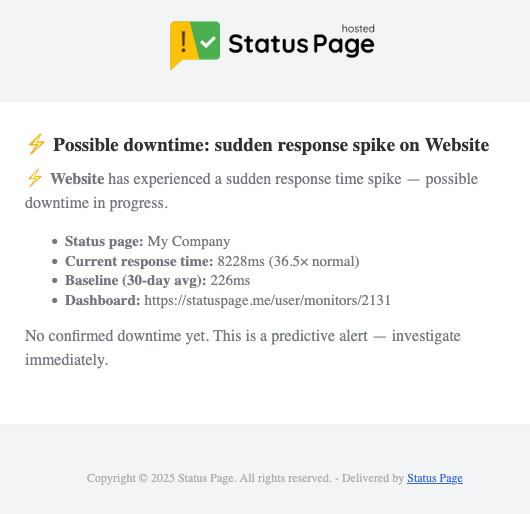 Down Prediction Alert Example