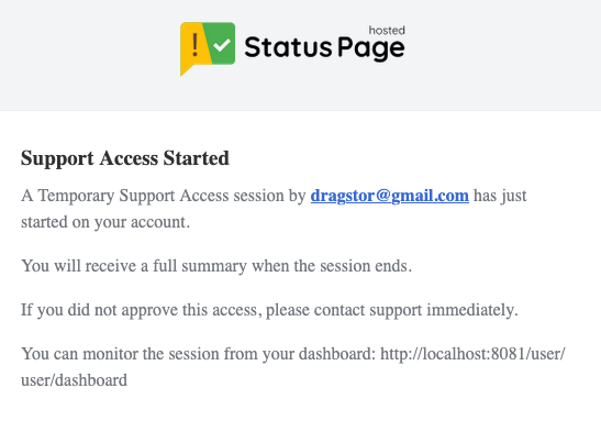 Email notification example