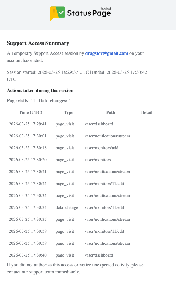 Session logging example